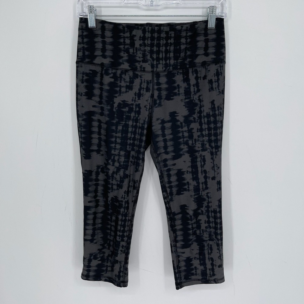 DSG Women's Gray Tie Dye Stretch Athletic Gym Workout Yoga Crop Leggings Size M